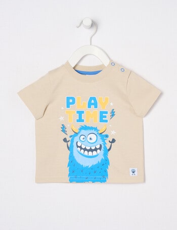 Teeny Weeny Play Time Monster Short-Sleeve Tee, Parchment product photo