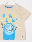 Teeny Weeny Play Time Monster Short-Sleeve Tee, Parchment product photo View 02 S