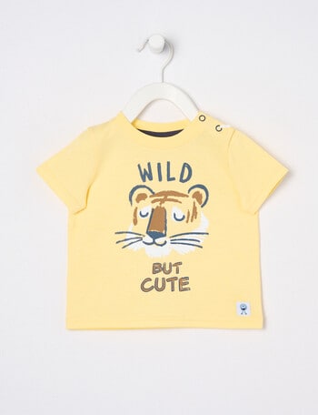 Teeny Weeny Play Time Wild but Cute Tiger Short-Sleeve Tee, Yellow product photo