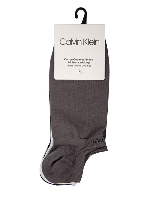 Calvin Klein Coolmax Liner Socks, 3-Pack, White & Black product photo View 02 L