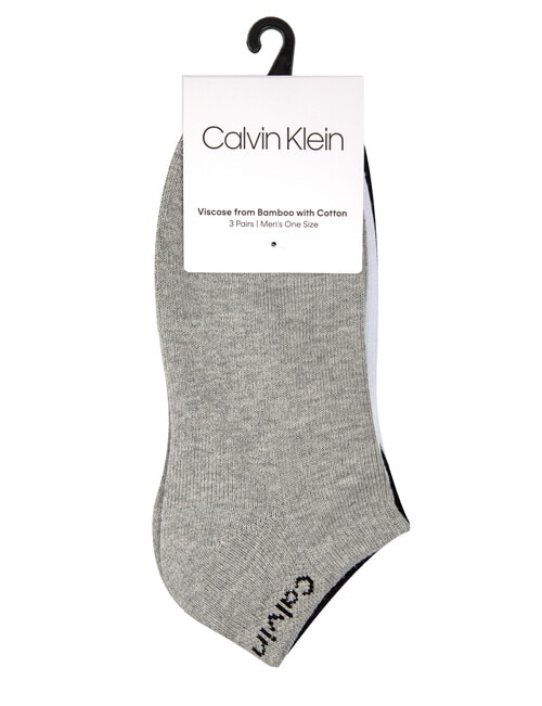 Calvin Klein Bamboo-Blend Liner Sock, 3-Pack, Black & White product photo View 02 L