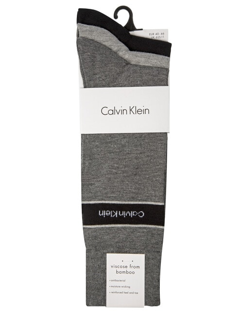 Calvin Klein Logo Bamboo-Blend Crew Sock, 3-Pack, Charcoal product photo View 02 L