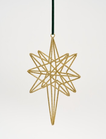 Christmas Shop Woodland Wonders Wired Star, Gold Tone product photo