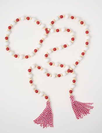 Christmas Shop Red White Beaded Garland product photo