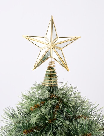 Christmas Shop Little Mirrored Star Tree Topper, Gold product photo