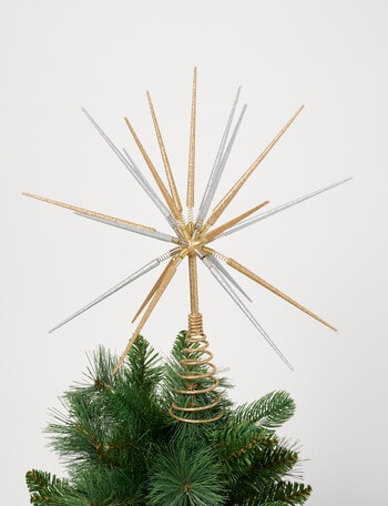 Christmas Shop Burst Tree Topper, Gold & Silver product photo