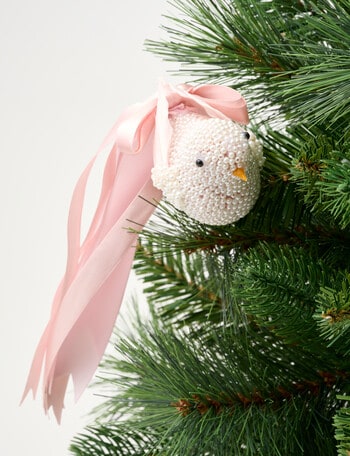 Christmas Shop Pearled Bird Clip, Pink product photo