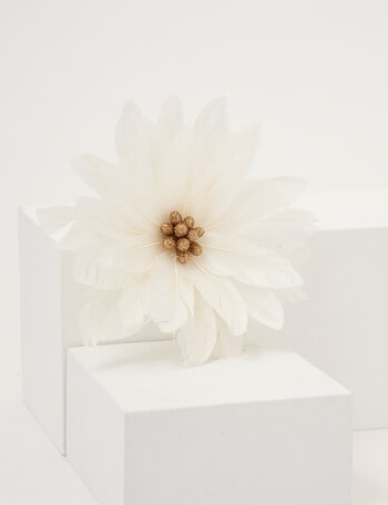 Christmas Shop Feather Flower Clip White product photo