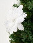 Christmas Shop Feather Flower Clip, Large, White product photo View 04 S