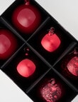 Christmas Shop Blown Glass Bauble, 6-Piece Set, Red product photo View 03 S