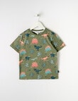 Mac & Ellie Dino All Over Print Short Sleeve Tee, Khaki product photo