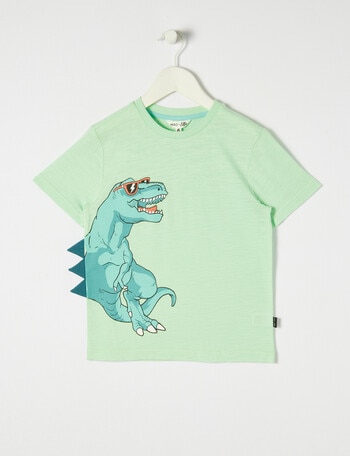 Mac & Ellie Dino Spike Short Sleeve Tee, Lime product photo