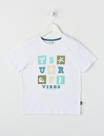 Mac & Ellie Surf Vibes Short Sleeve Tee, White product photo