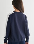 Ella J V-Neck Sweatshirt, Navy product photo View 02 S