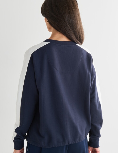 Ella J V-Neck Sweatshirt, Navy product photo View 02 L