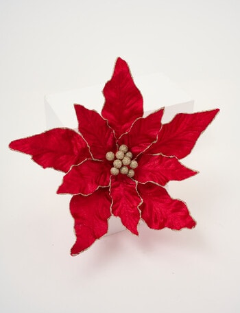 Christmas Shop Velvet Poinsettia Clip, Ruby product photo