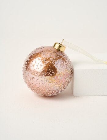 Christmas Shop Textured Glass Bauble, Copper product photo