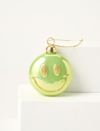 Christmas Shop Smile Bauble, Lime product photo