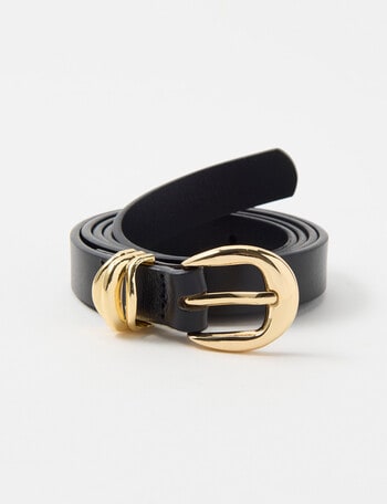 Whistle Accessories Leather Molten Loop Belt, Black product photo
