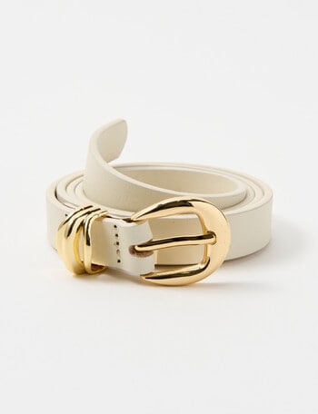Whistle Accessories Leather Molten Loop Belt, Cream product photo