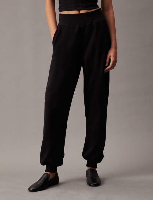 Calvin Klein Premium Monologo Jog Pant, Black product photo