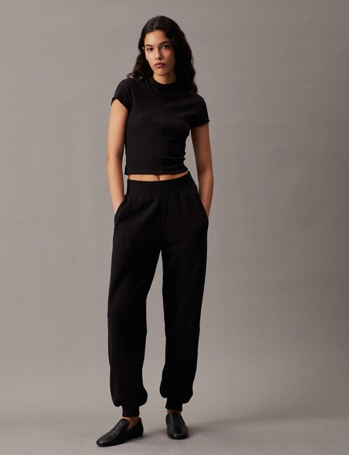 Calvin Klein Premium Monologo Jog Pant, Black product photo View 03 L