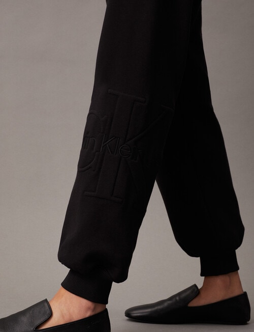 Calvin Klein Premium Monologo Jog Pant, Black product photo View 04 L