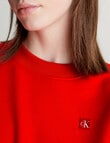 Calvin Klein Embroidered Badge Crew Neck Sweat, Red product photo View 04 S