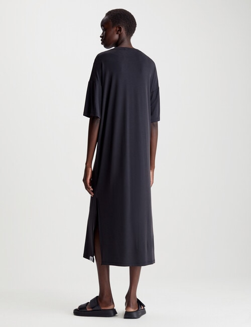 Calvin Klein Modal Long Loose T-Shirt Dress, Black product photo View 02 L