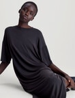 Calvin Klein Modal Long Loose T-Shirt Dress, Black product photo View 03 S