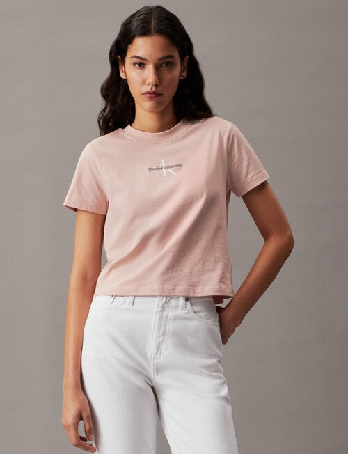 Calvin Klein Monologo Baby Tee, Sepia Rose product photo