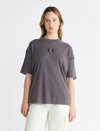 Calvin Klein Rib Label Boyfriend Tee, Washed Black product photo