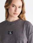 Calvin Klein Rib Label Boyfriend Tee, Washed Black product photo View 04 S