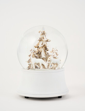 Christmas Shop Woodland Wonders Musical Forest Snow Globe, White product photo