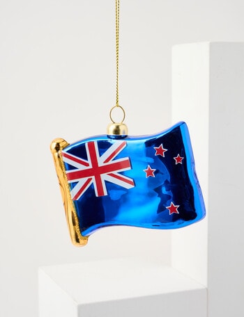 Christmas Shop Summers Sleigh Glass, NZ Flag product photo