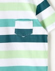 Mac & Ellie Block Stripe Short Sleeve Tee, Teal product photo View 02 S