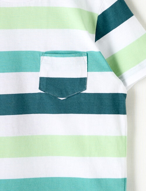 Mac & Ellie Block Stripe Short Sleeve Tee, Teal product photo View 02 L