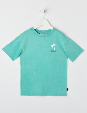 Mac & Ellie Acid Box Fit Short Sleeve Tee, Teal product photo