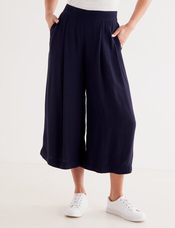 Whistle Viscose Short Length Culotte, Midnight product photo