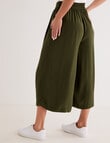 Whistle Viscose Short Length Culotte, Dark Olive product photo View 02 S