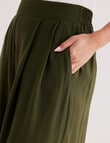 Whistle Viscose Short Length Culotte, Dark Olive product photo View 04 S