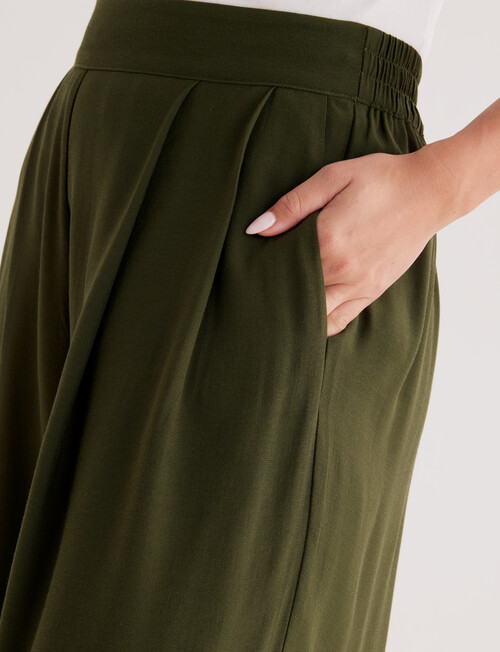 Whistle Viscose Short Length Culotte, Dark Olive product photo View 04 L