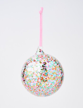 Christmas Shop Merry Morsels Glass Confetti Bauble product photo