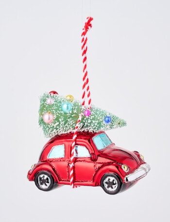 Christmas Shop Merry Morsels Retro Glass Car with Tree product photo