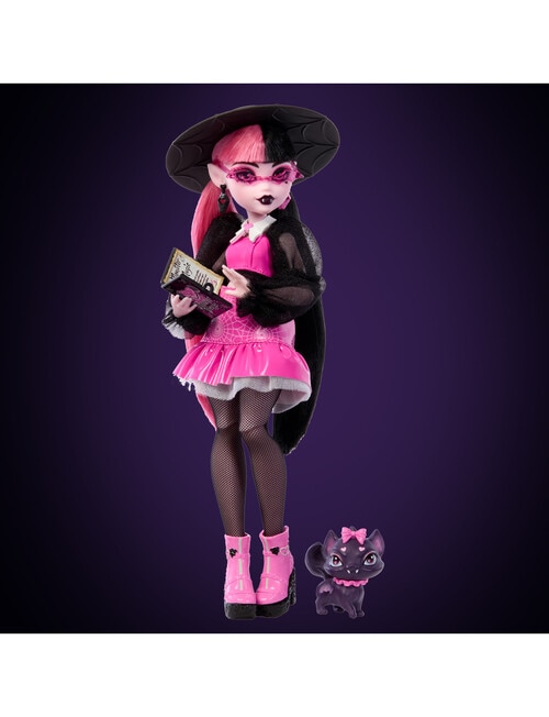 Monster High Draculaura Fashion Doll with Pet Count Fabulous product photo View 05 L