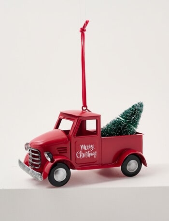 Christmas Shop Mistletoe Meadow Metal Truck, Red product photo