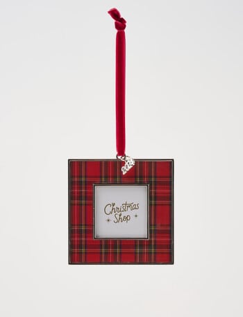 Christmas Shop Mistletoe Meadow Square Metal Picture Frame, Red & Green product photo