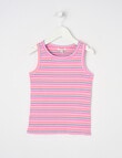 Mac & Ellie Rib Singlet Stripe, Fuchsia product photo