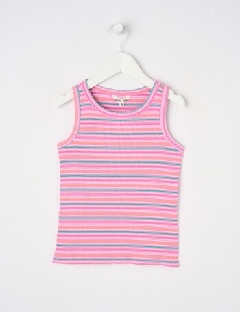 Mac & Ellie Rib Singlet Stripe, Fuchsia product photo