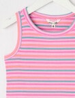 Mac & Ellie Rib Singlet Stripe, Fuchsia product photo View 02 S